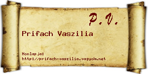 Prifach Vaszilia névjegykártya